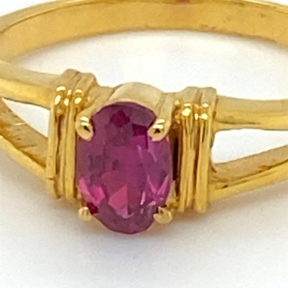 Mozambique Ruby .80ct Solid 18K Yellow Gold Ring - Picture 7 of 7